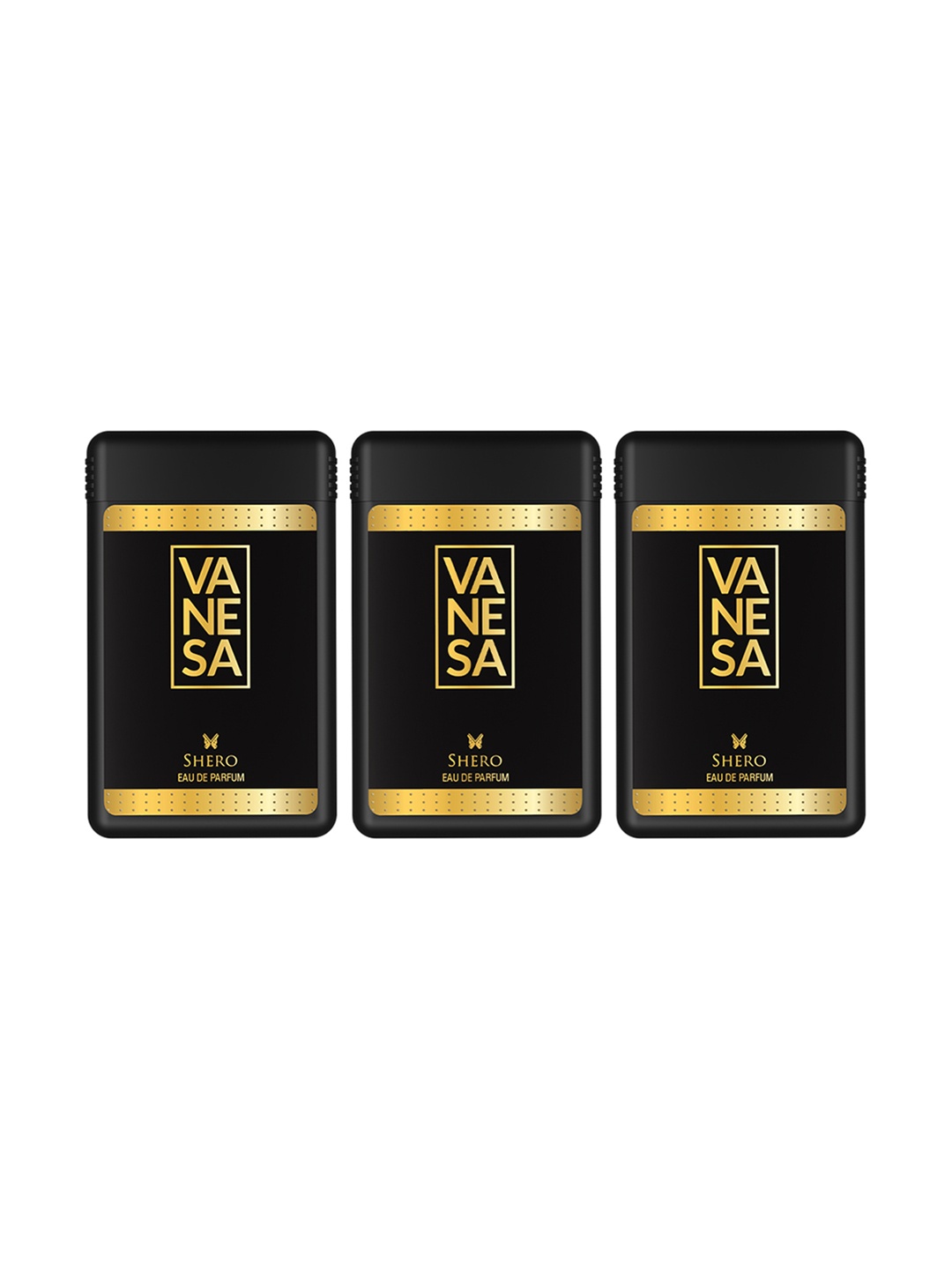 

Vanesa Women Set Of 3 Shero Long Lasting Pocket Eau De Parfum - 18ml Each, Black