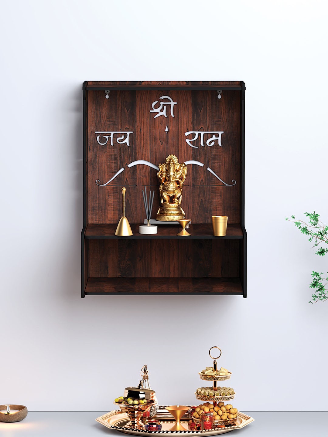 

RANDOM Brown MDF Pocket Wall Shelf