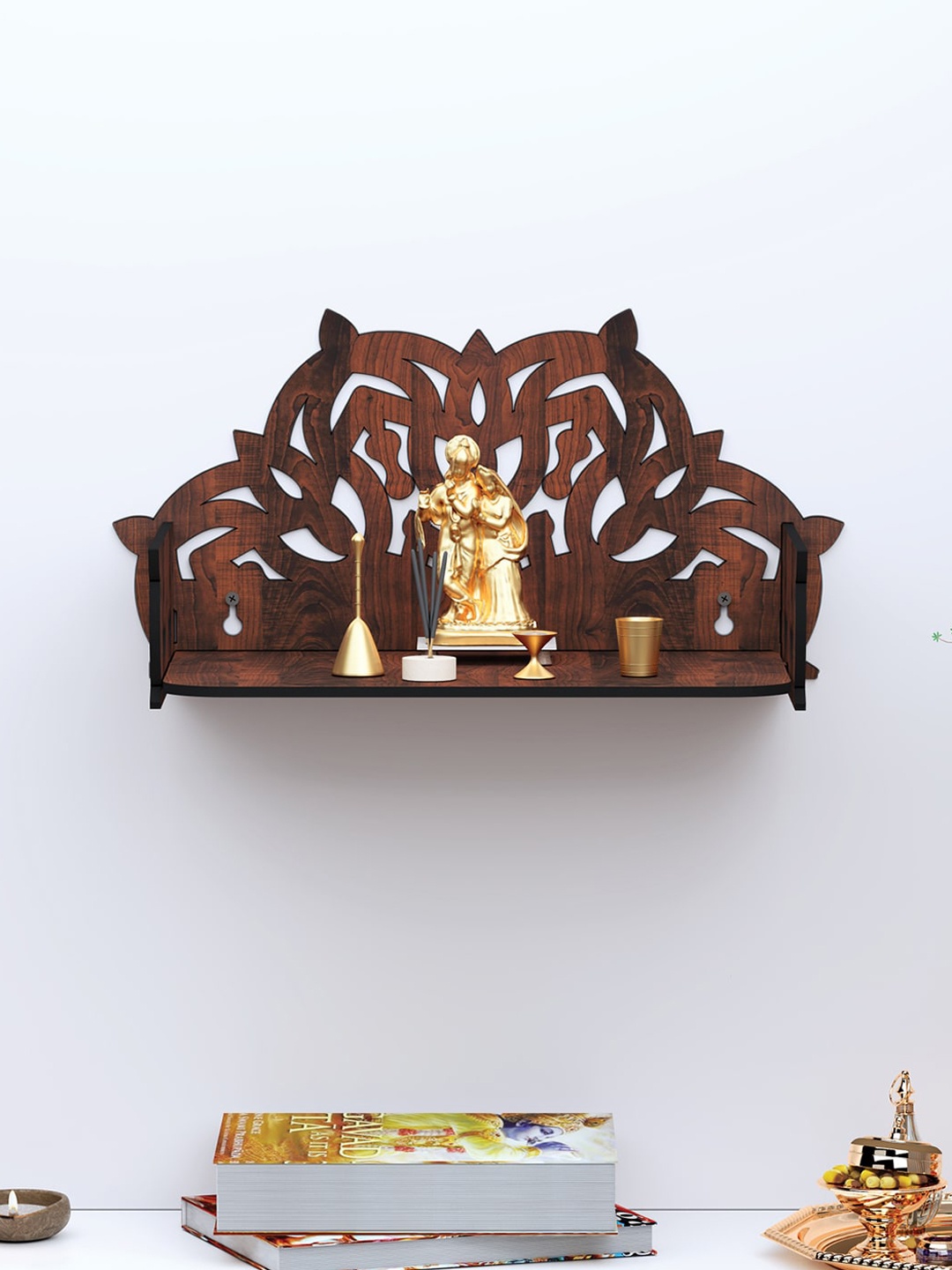 

RANDOM Home Mandir Pooja Stand, Brown