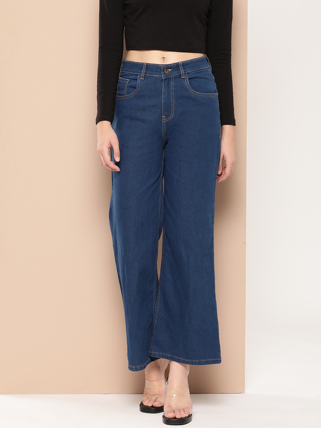 

Chemistry Women Wide Leg High-Rise Stretchable Jeans, Blue