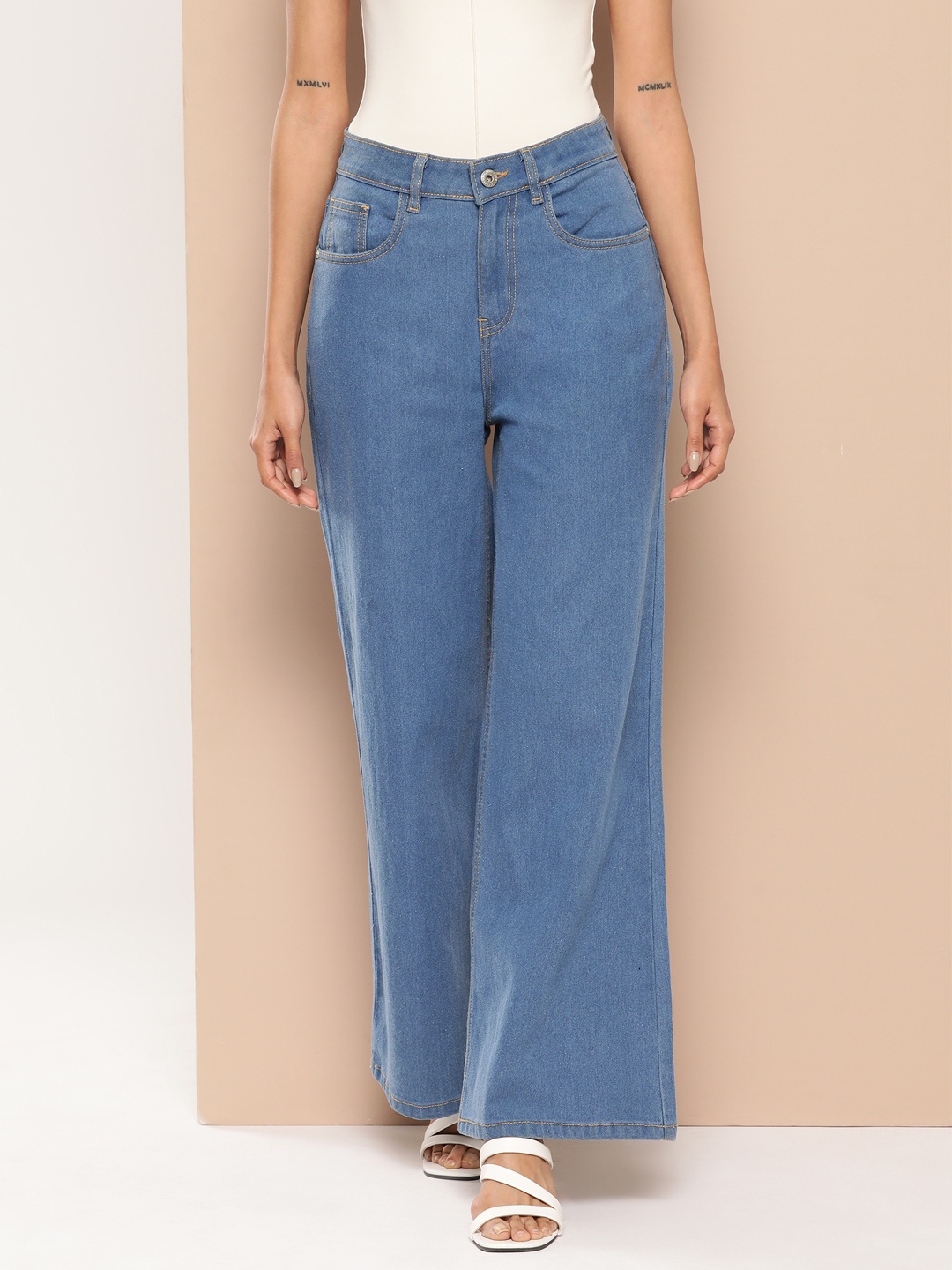 

Chemistry Women Wide Leg High-Rise Stretchable Jeans, Blue