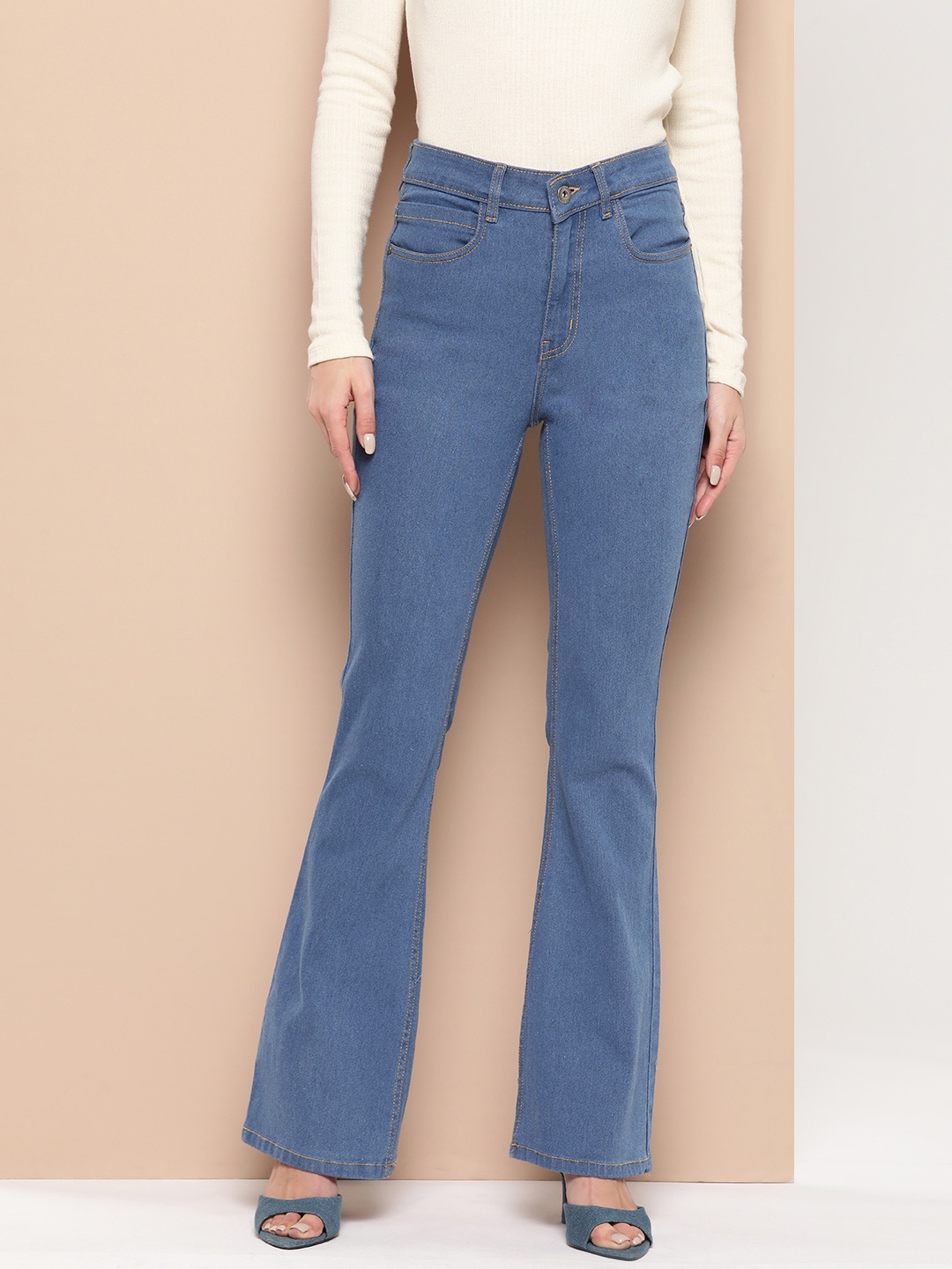 

Chemistry Women Flared High-Rise Stretchable Jeans, Blue