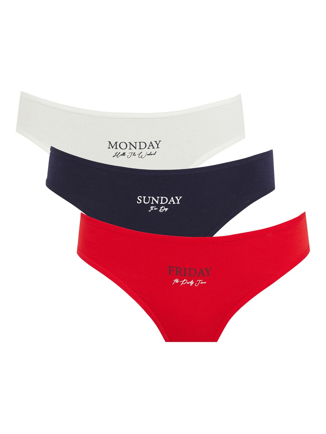 

DeFacto Pack Of 3 Mid-Rise Basic Briefs, Red