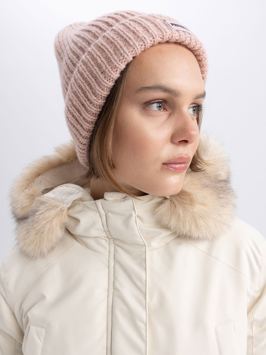 

DeFacto Women Self Design Beanie, Pink