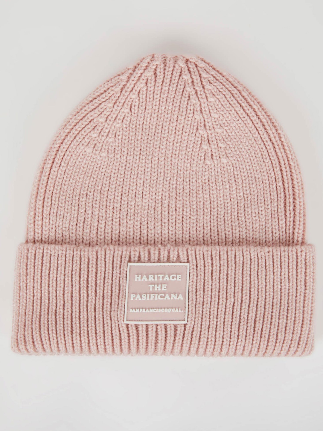 

DeFacto Women Self Design Acrylic Beanie, Peach