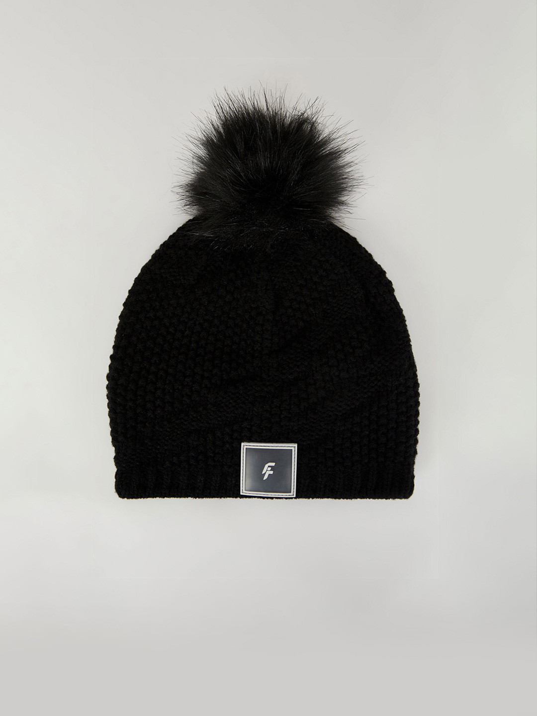 

DeFacto Women Self Design Acrylic Beanie, Black