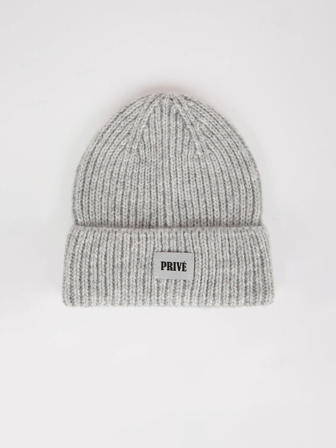 

DeFacto Women Self Design Beanie, Grey