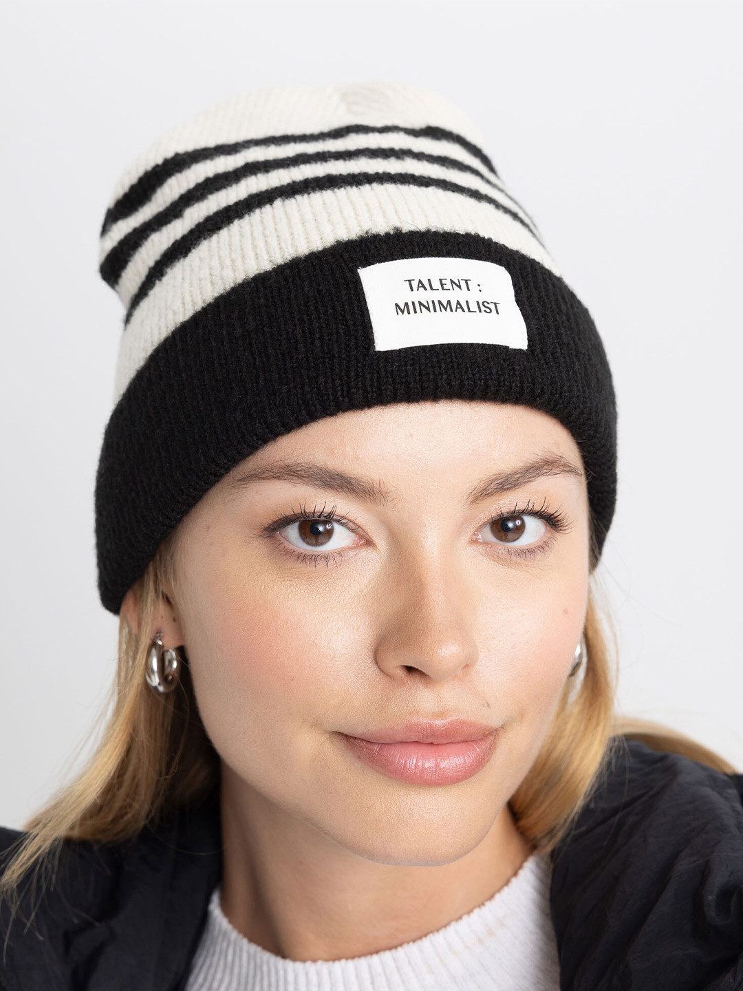 

DeFacto Women Striped Beanie, Black