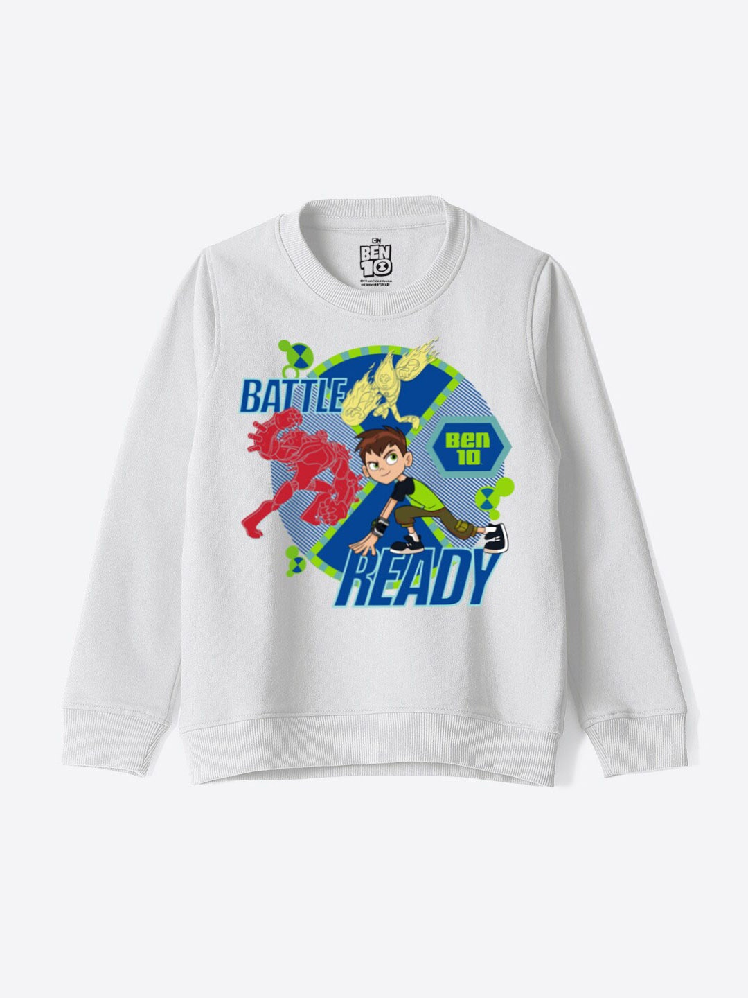 

YK Warner Bros Boys Ben 10 Printed Sweatshirt, White