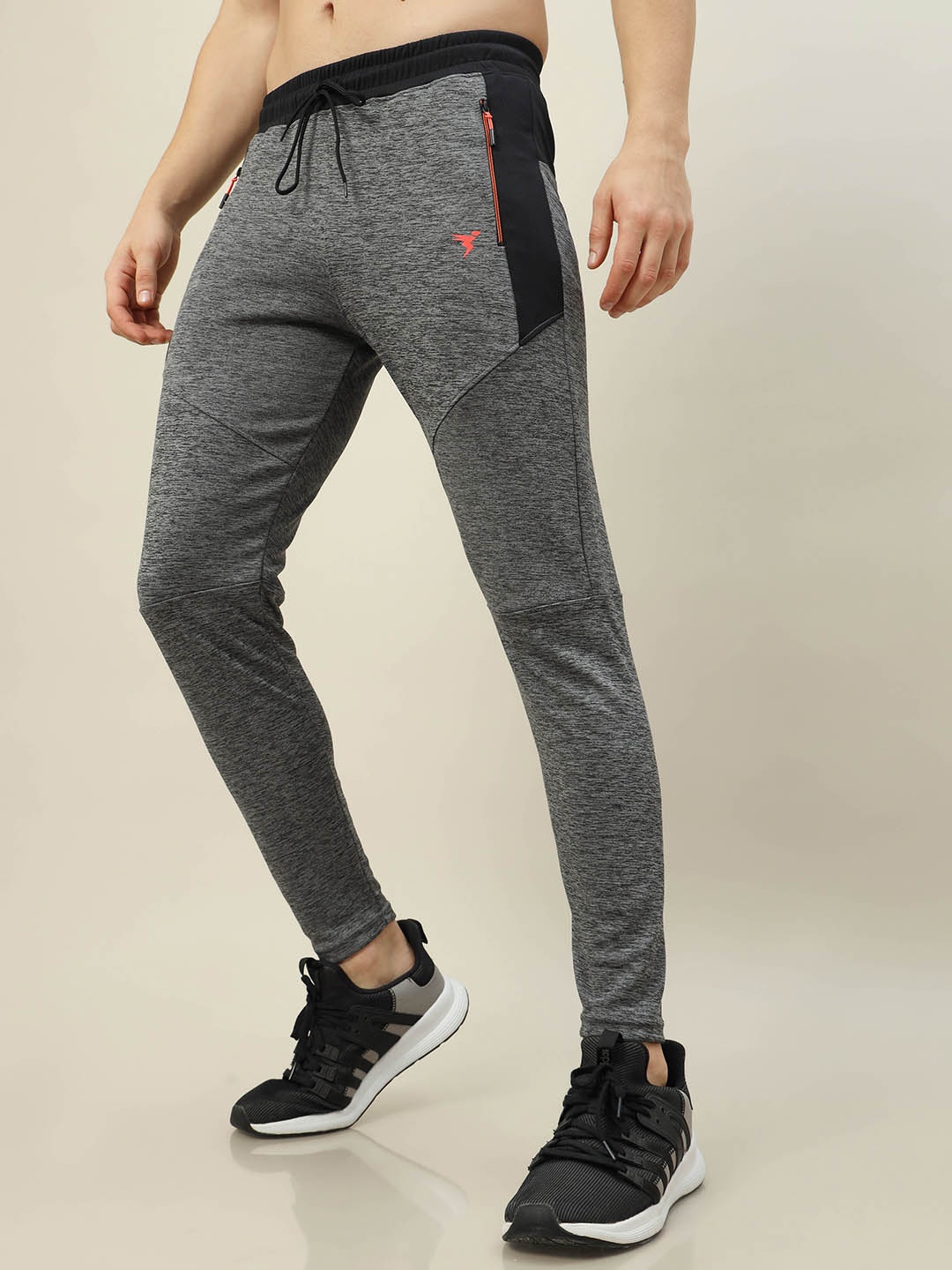 

Technosport Men Active Slim Fit Trackpants with Rapid Dry Technology, Grey melange