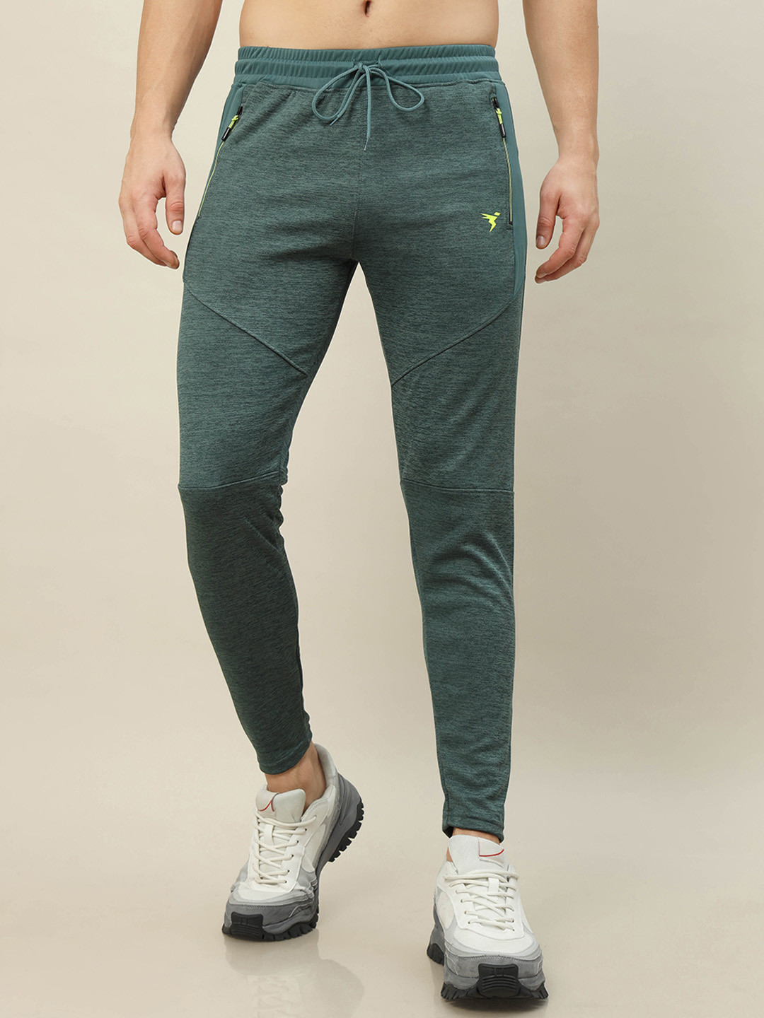 

Technosport Men Active Slim Fit Track Pants with Rapid Dry Technology, Green