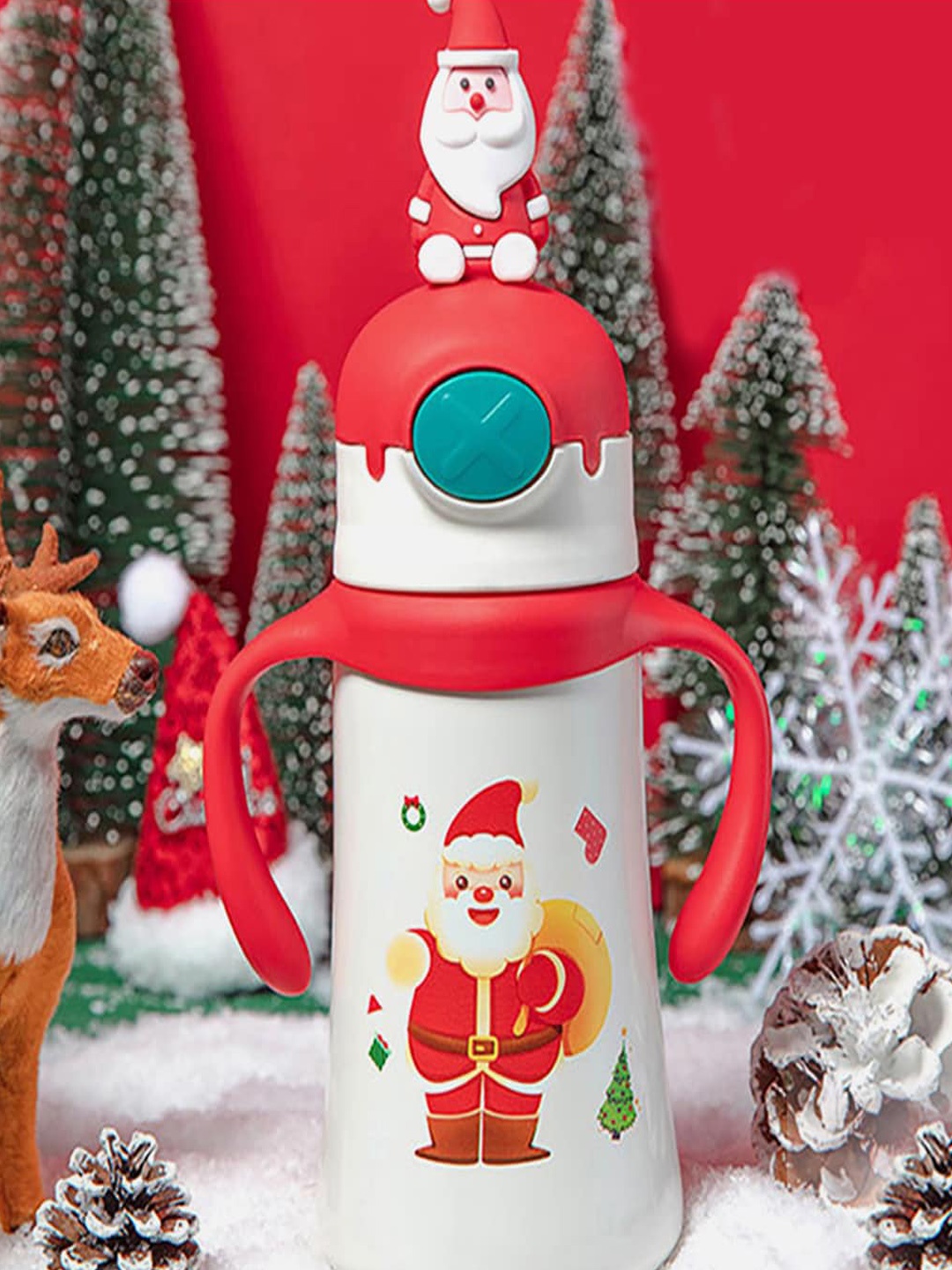 

Little Surprise Box LLP Infants White Santa Head Christmas Water Bottle - 360 ml