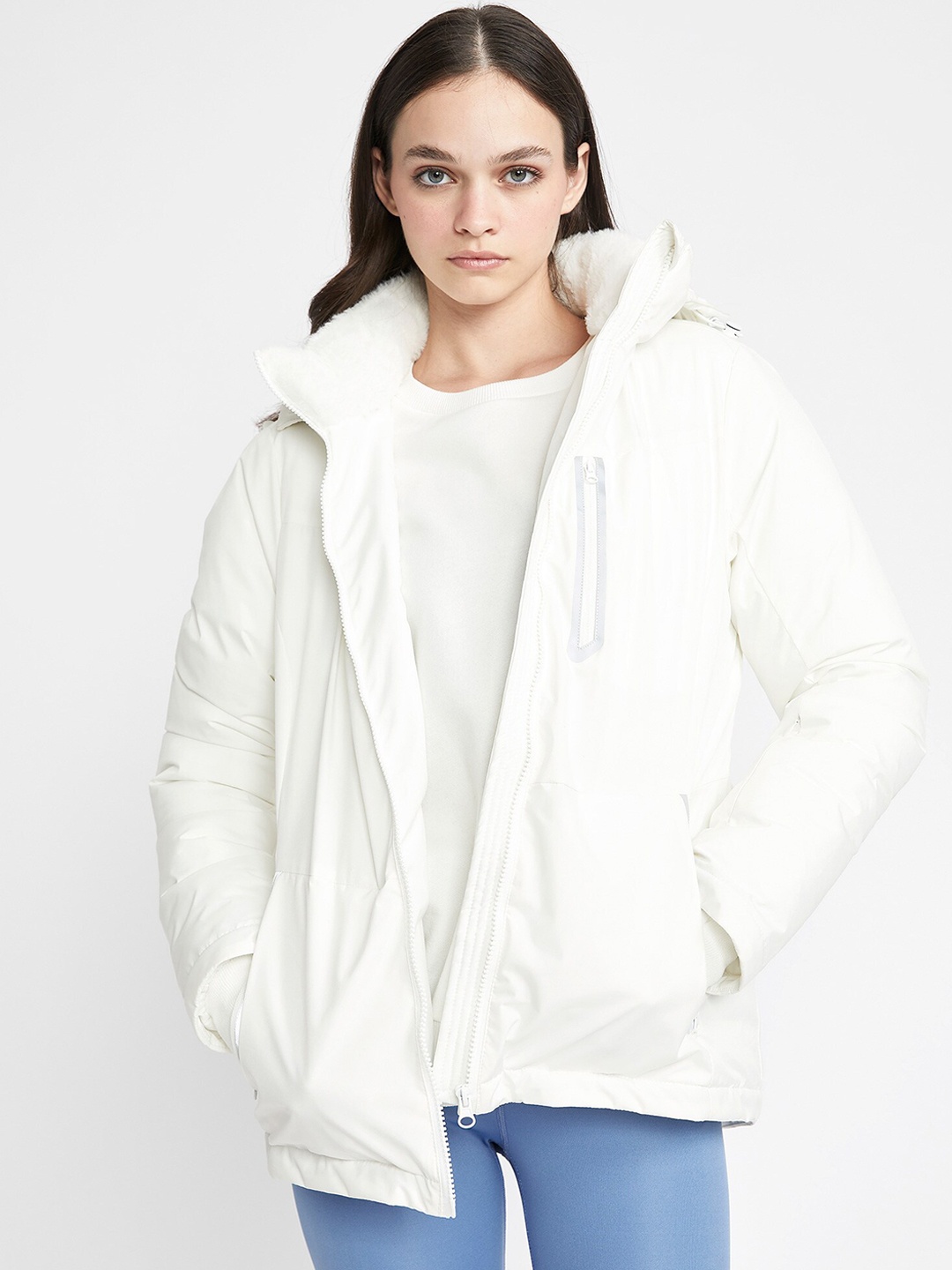 

DeFacto Hooded Puffer Jacket, White