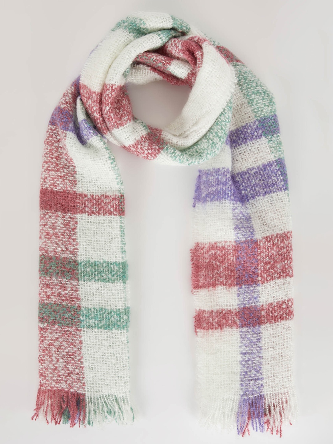 

DeFacto Women Checked Scarf, White