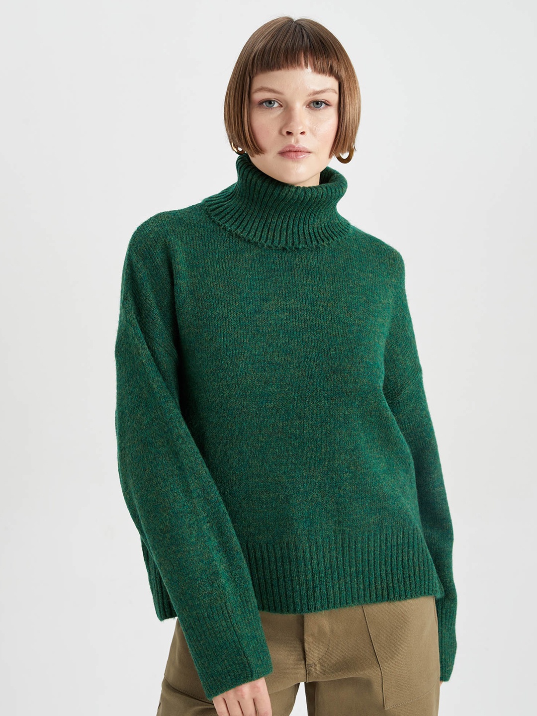 

DeFacto Turtle Neck Pullover, Green