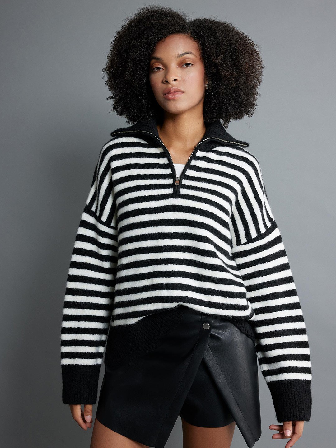 

DeFacto Striped Drop Shoulder Sleeves Fashion, White