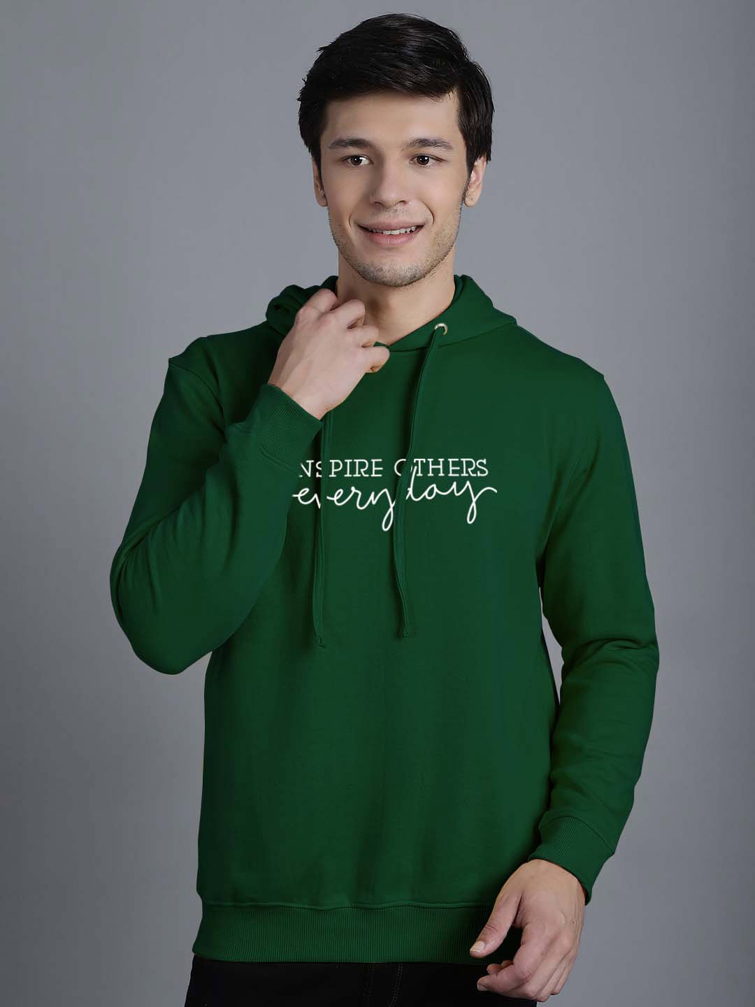 

Friskers Typography Printed Hooded Pullover Sweatshirt, Green