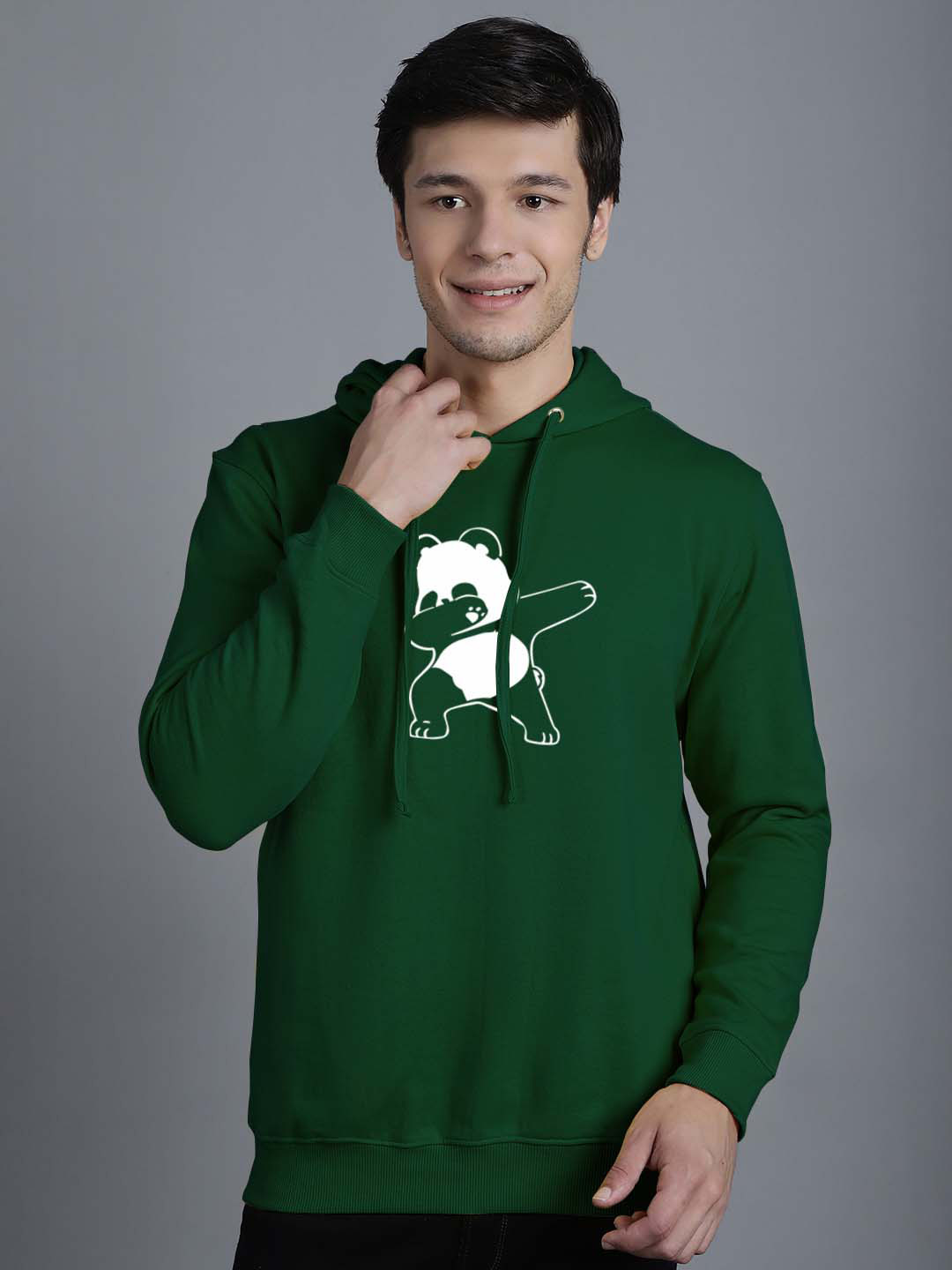 

Friskers Graphic Printed Fleece Hooded Pullover Sweatshirt, Green