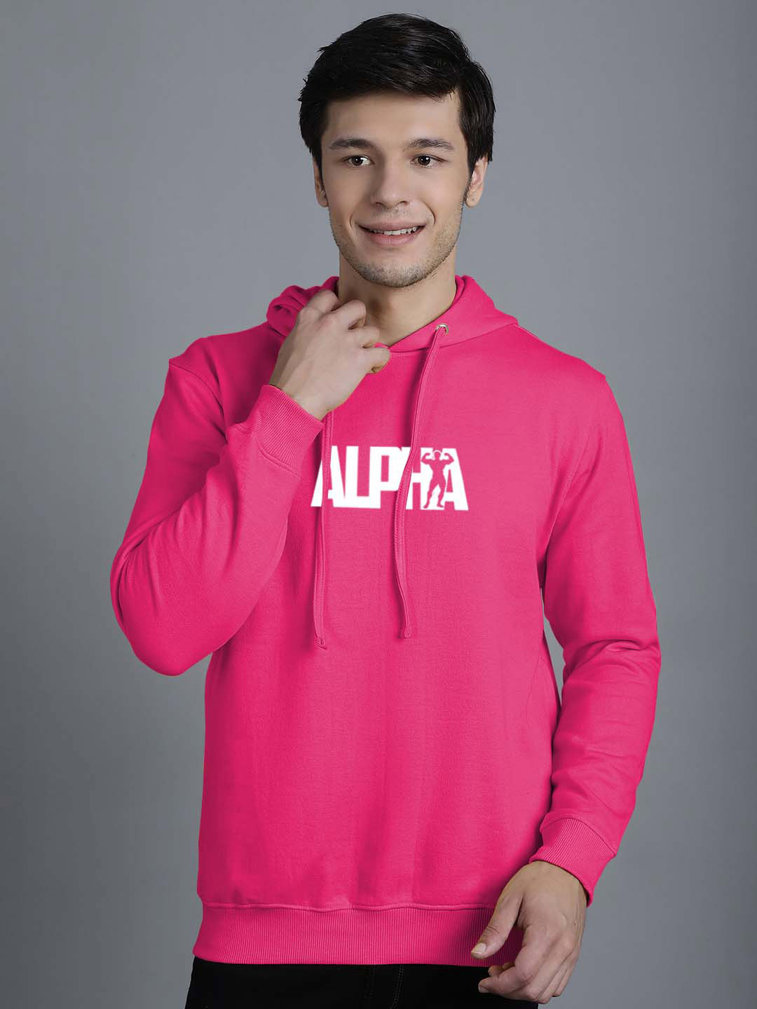 

Friskers Typography Printed Hooded Pullover Sweatshirt, Pink