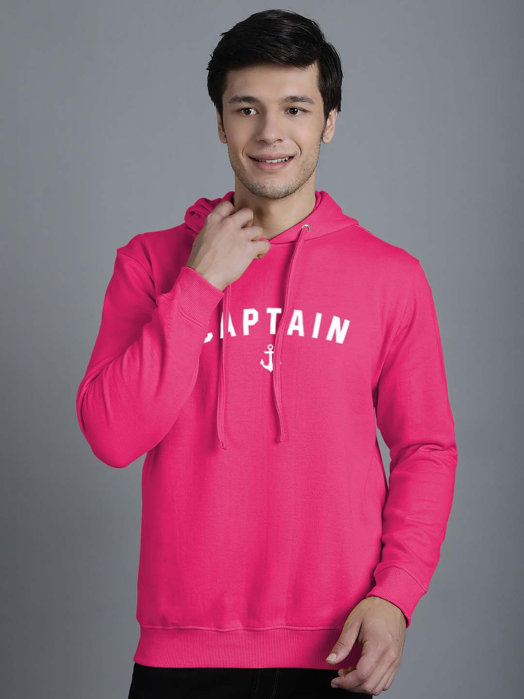 

Friskers Typography Printed Hooded Fleece Sweatshirt, Pink