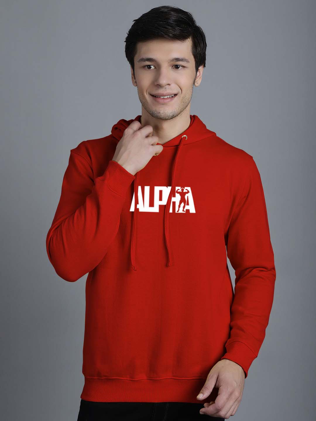

Friskers Typography Printed Hooded Pullover Sweatshirt, Rust