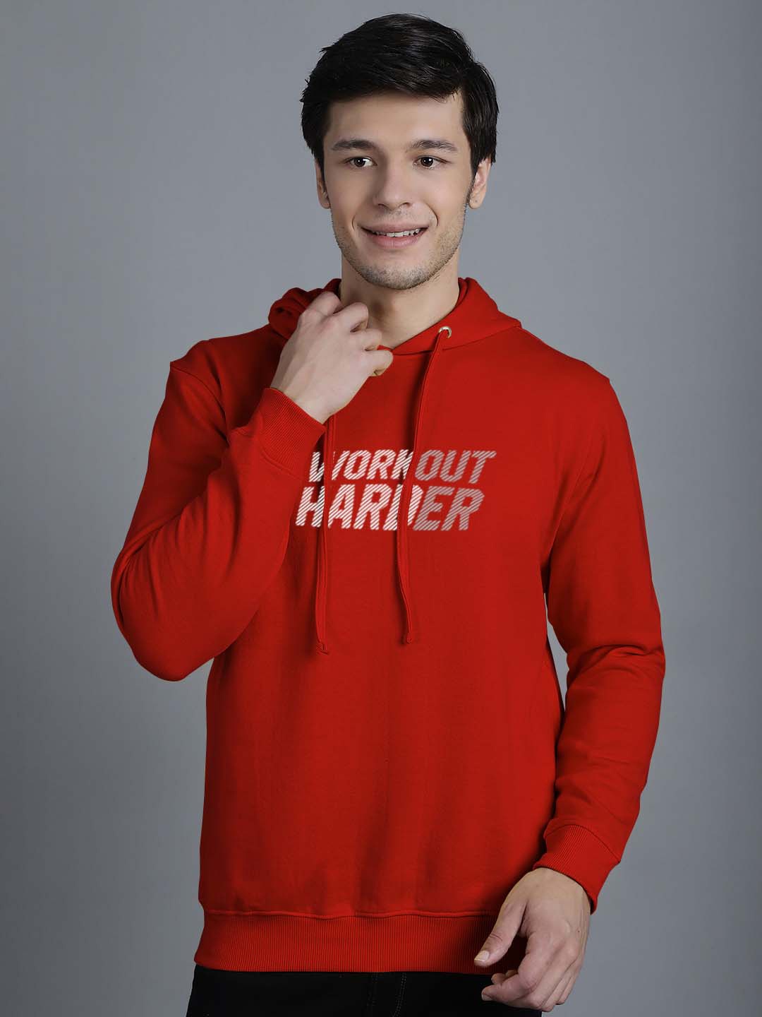 

Friskers Typography Printed Hooded Neck Long Sleeve Pullover Sweatshirt, Rust