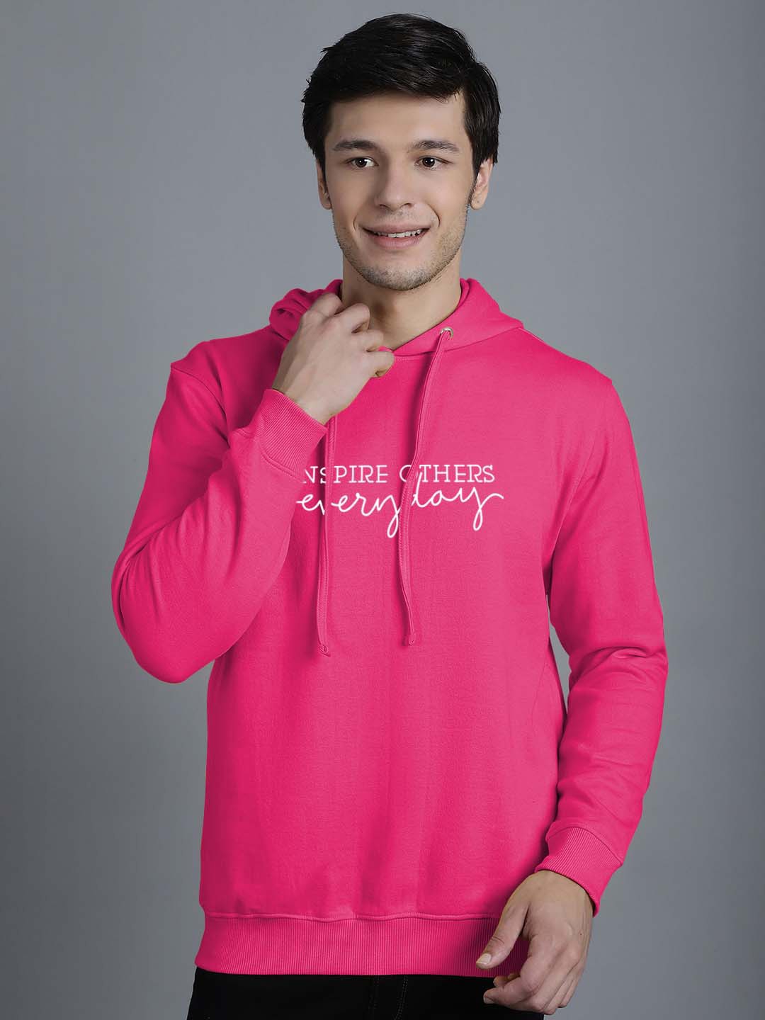 

Friskers Typography Printed Hooded Neck Long Sleeve Pullover Sweatshirt, Pink