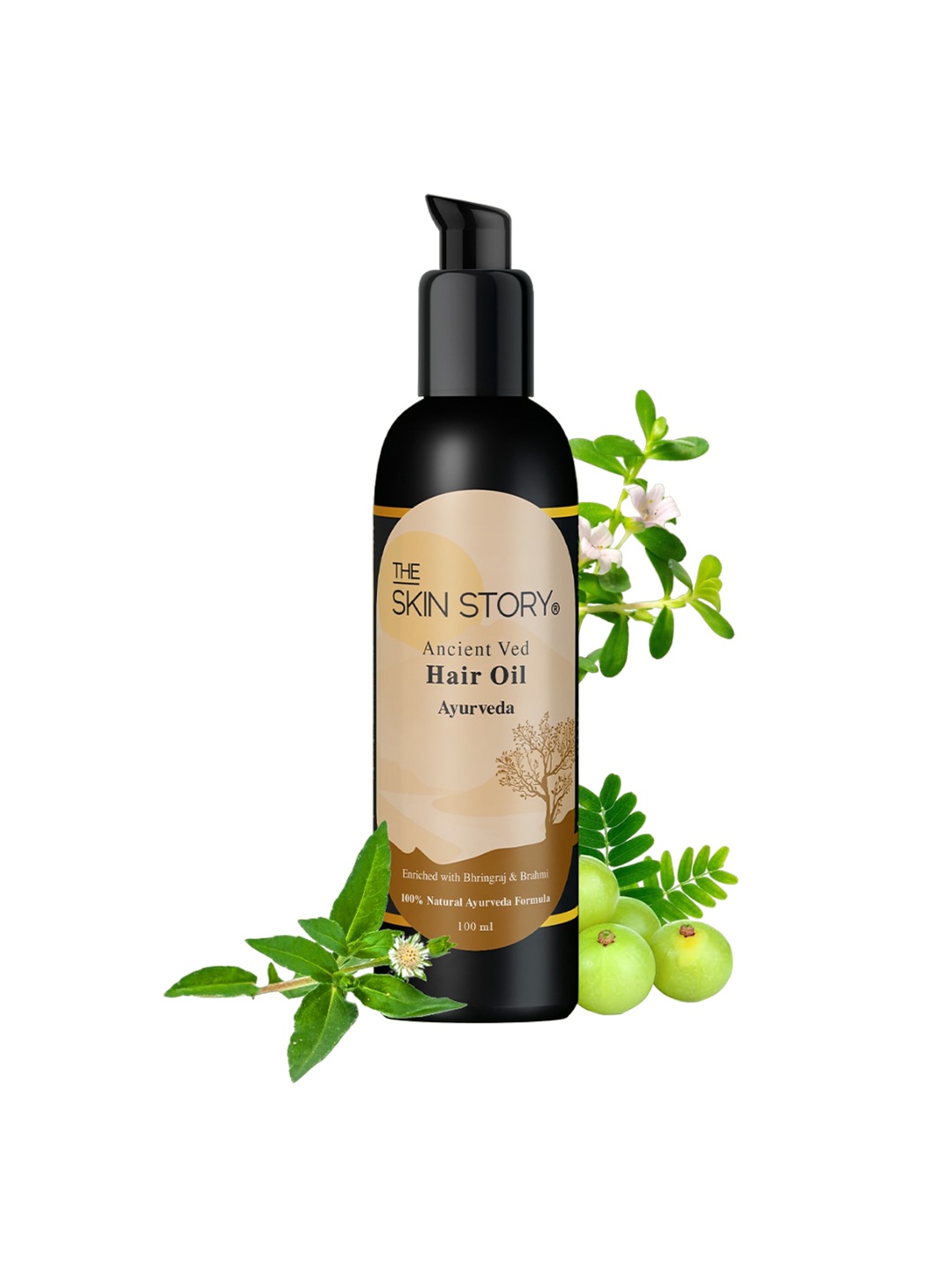 

THE SKIN STORY Ayurveda Ancient Ved Hair Oil With Bhringraj & Brahmi - 100ml, Brown
