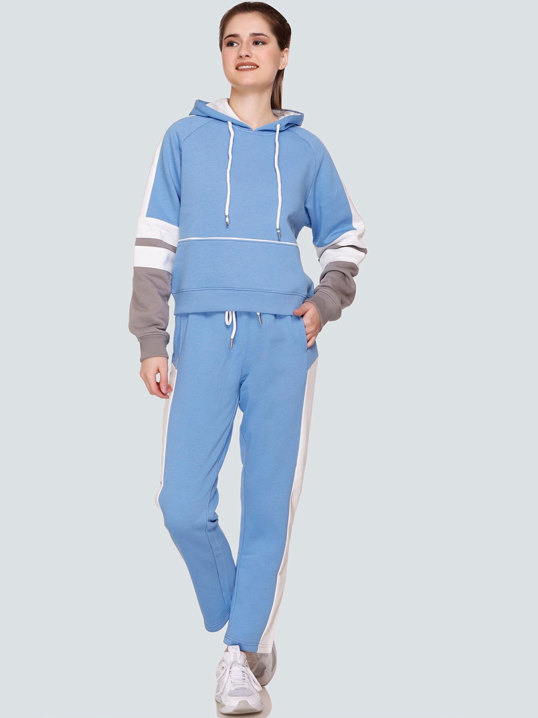 

BAESD Colourblocked Hooded Fleece Tracksuit, Blue