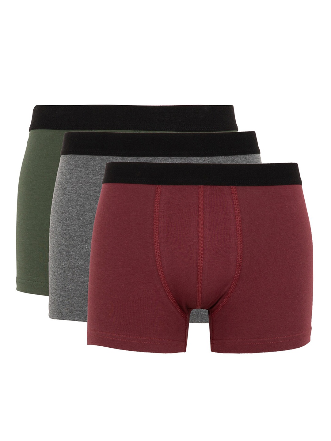 

DeFacto Men Pack Of 3 Mid-Rise Cotton Trunks 233404657-KH438, Maroon