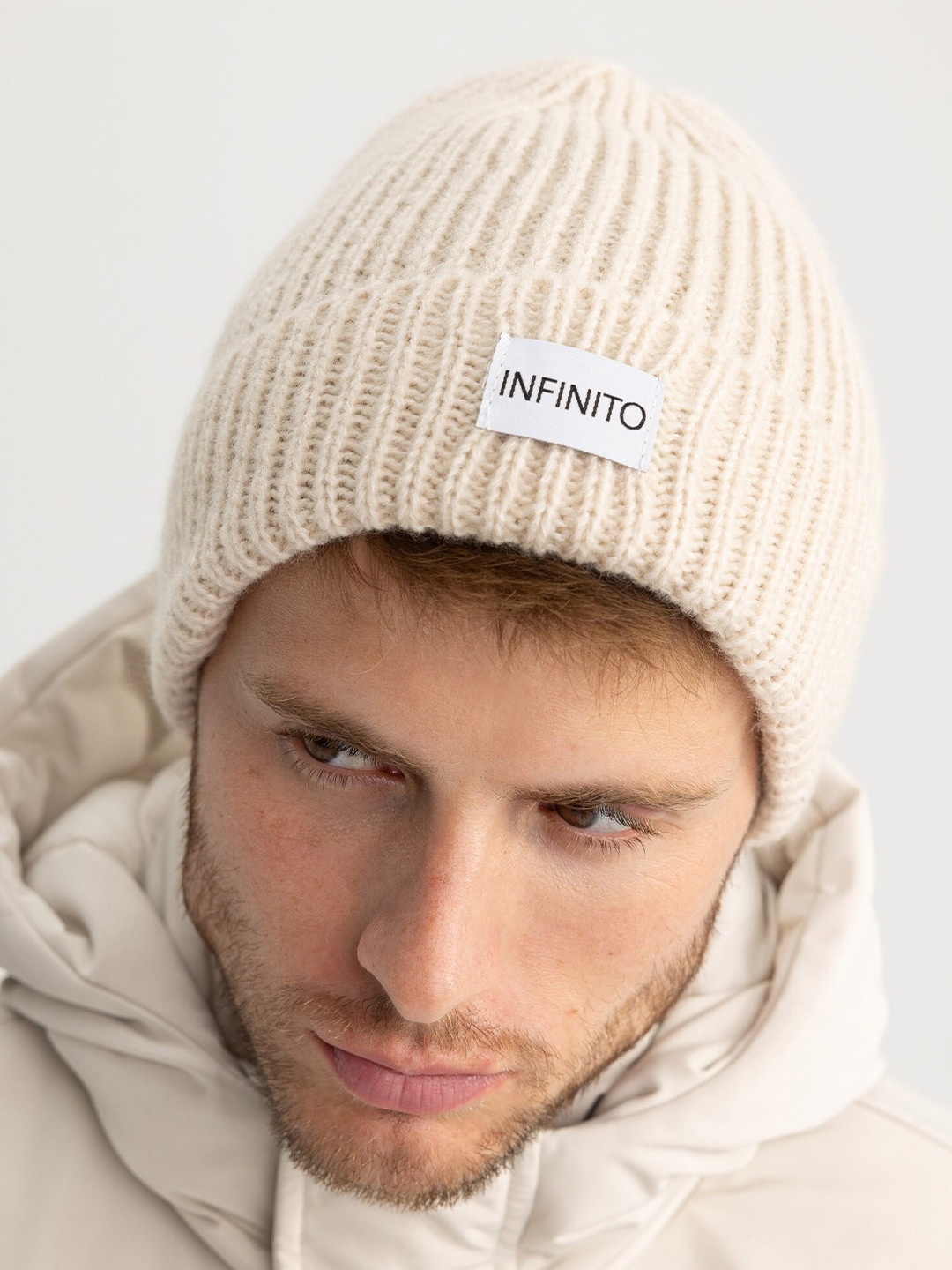 

DeFacto Men Self Design Beanie, Beige