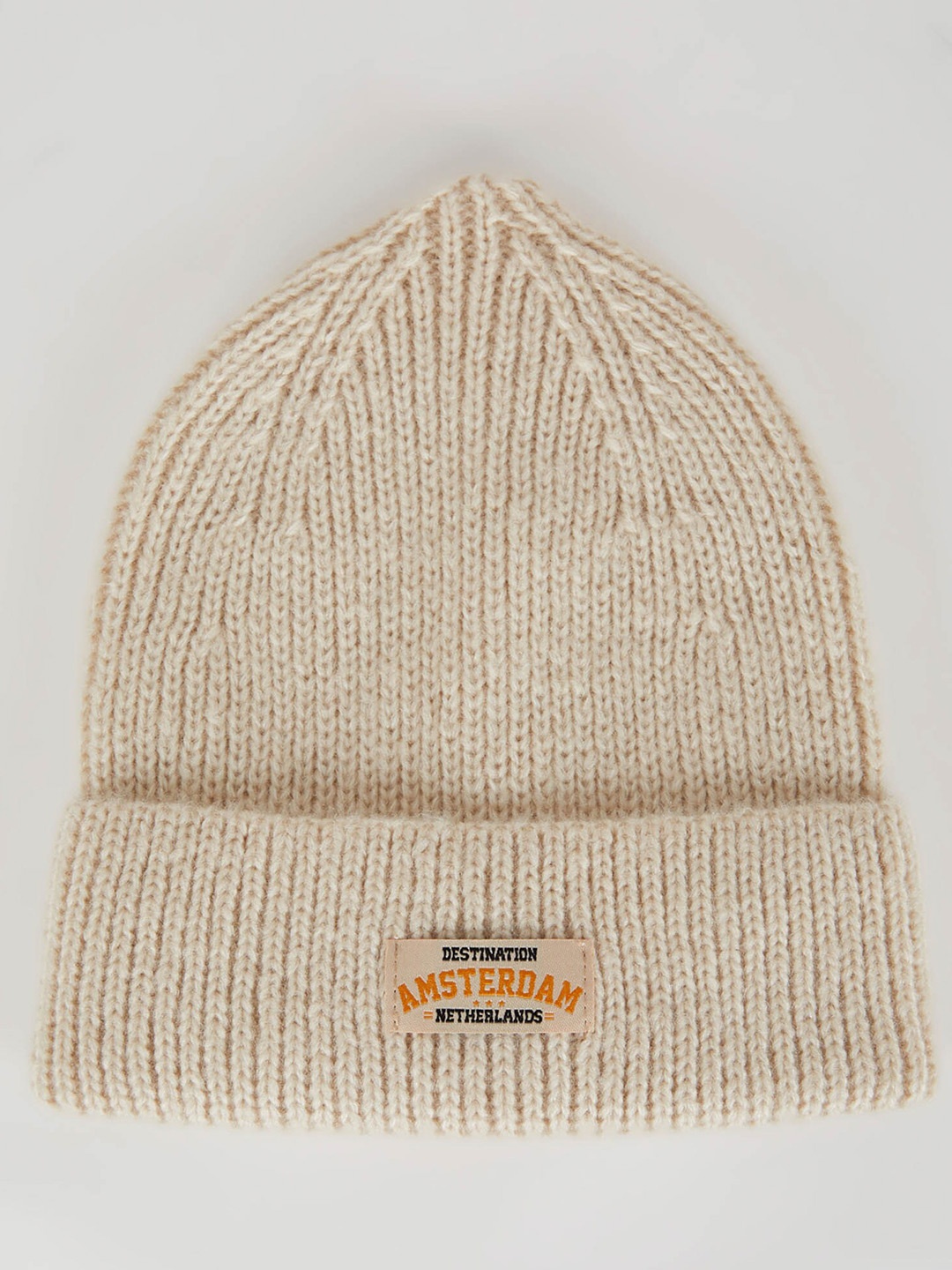 

DeFacto Men Self Design Beanie, Beige