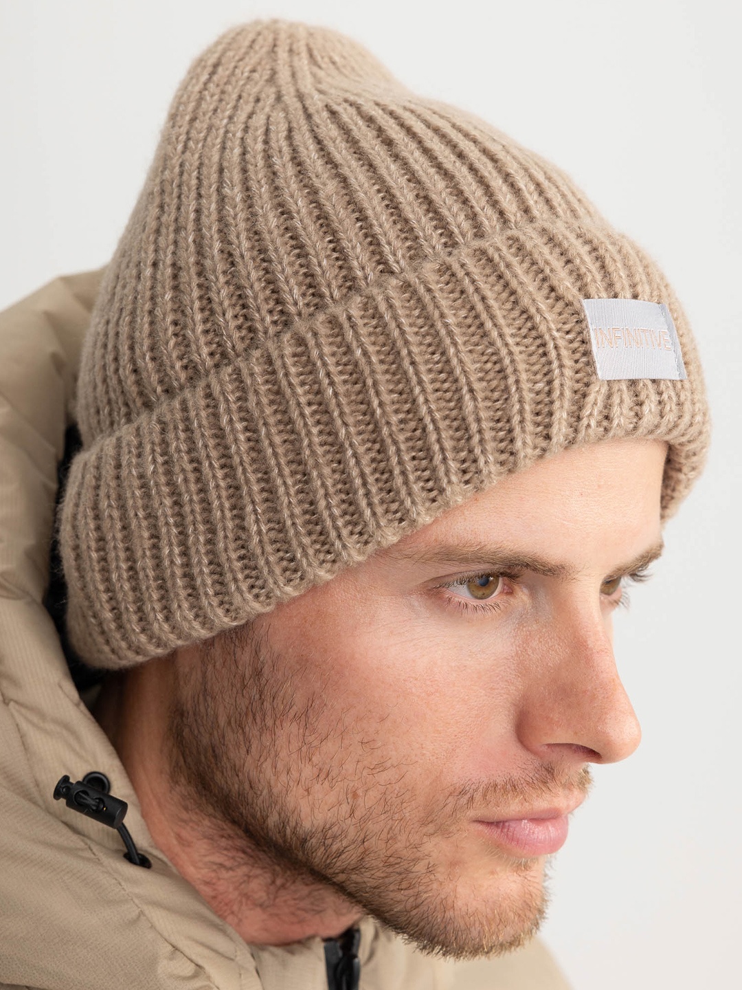 

DeFacto Men Self Design Beanie, Beige