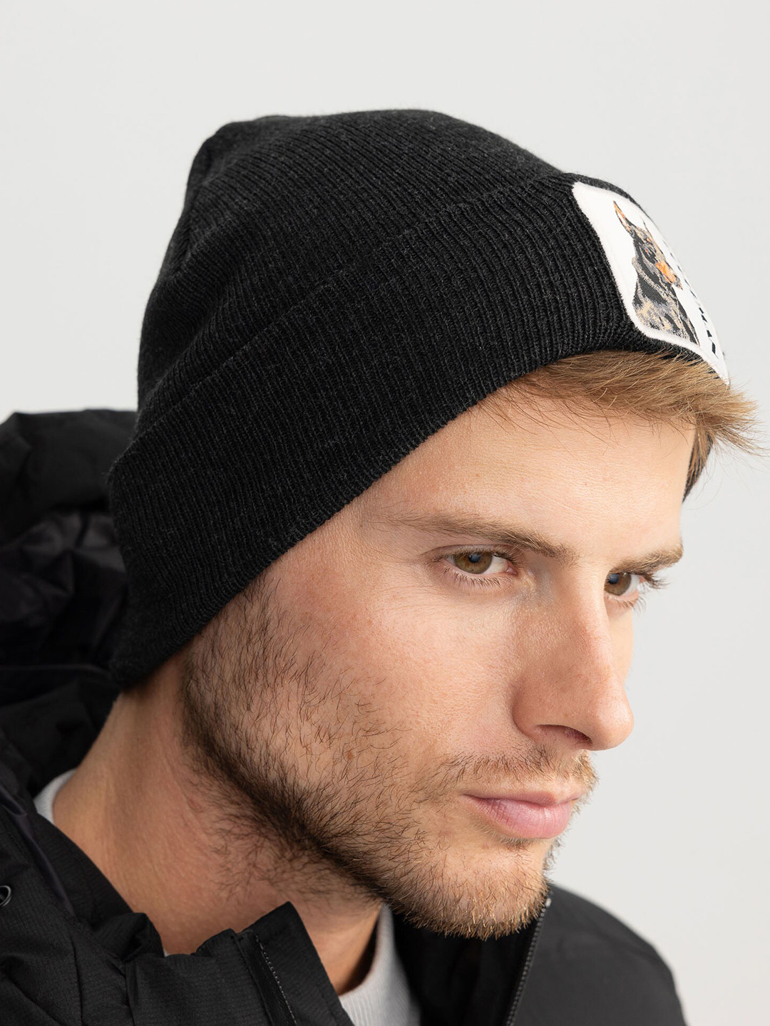 

DeFacto Men Self Design Beanie, Black