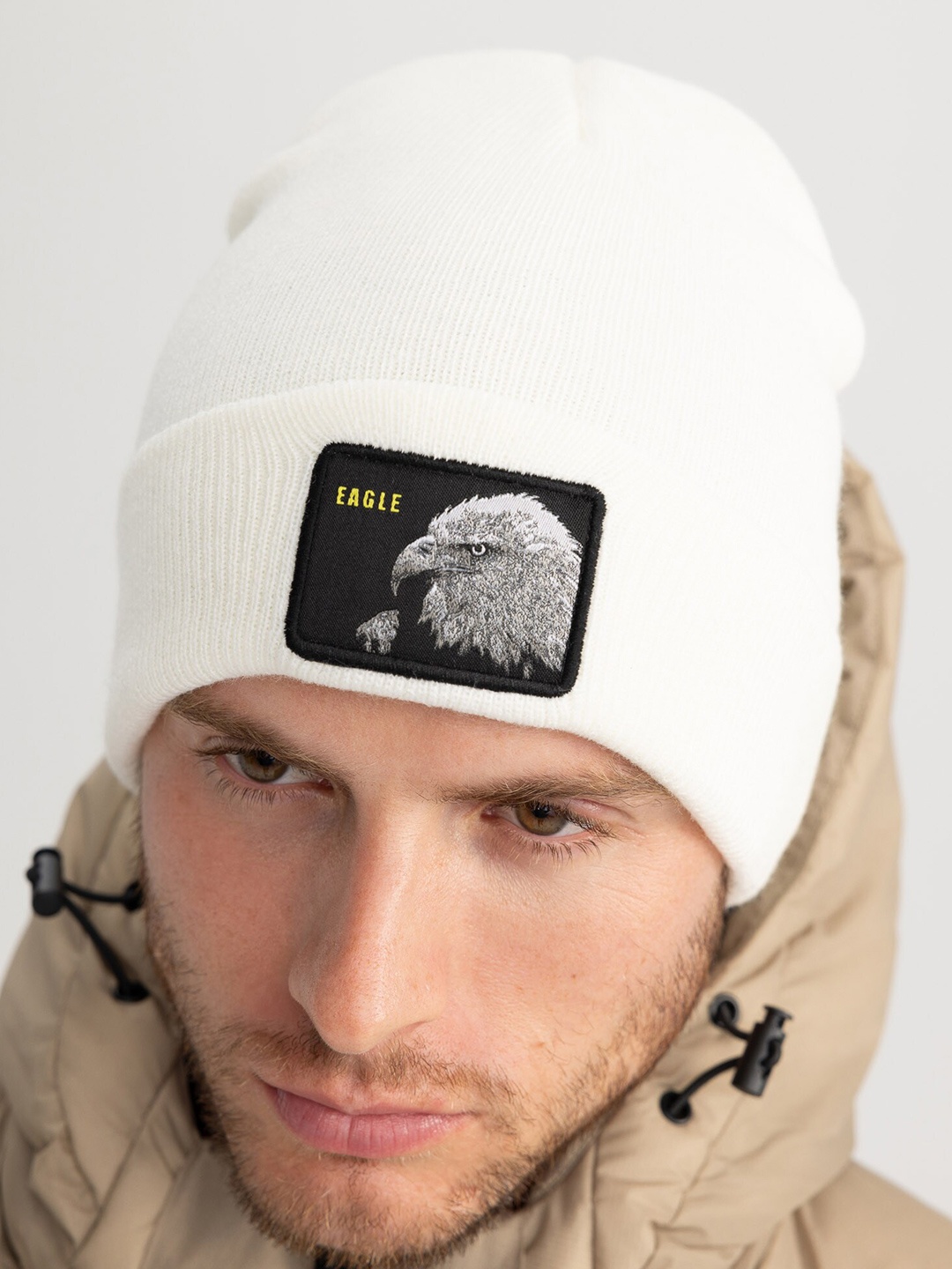 

DeFacto Men Self Design Acrylic Beanie, White