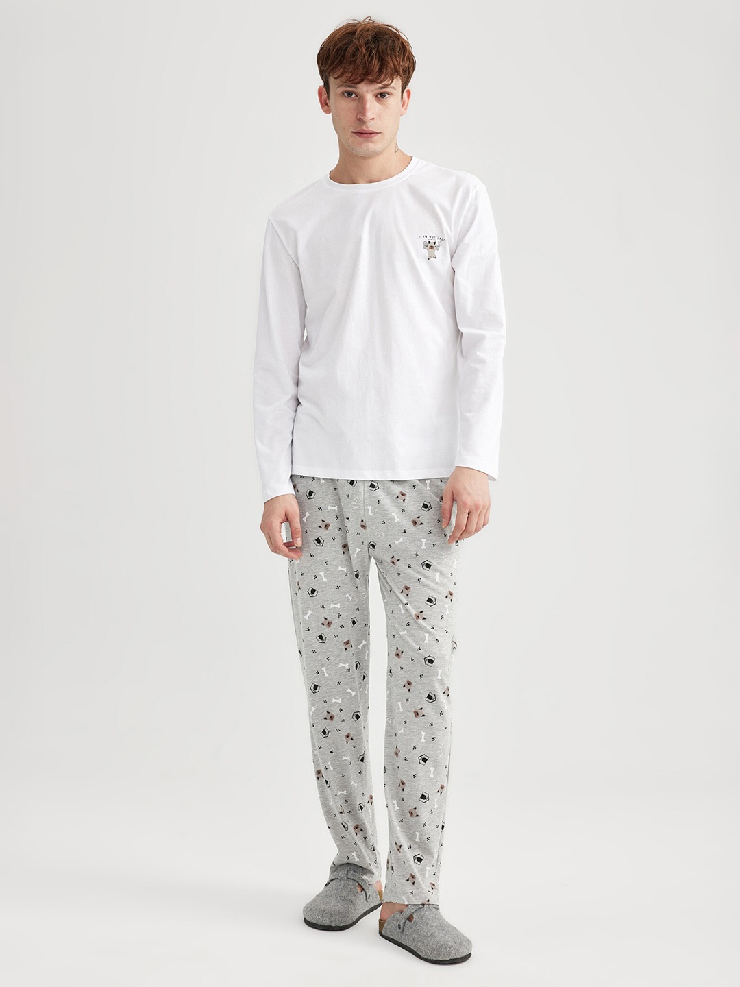 

DeFacto Round Neck Night suit, White