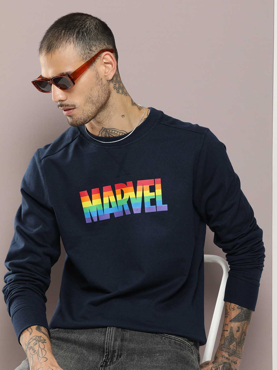

Kook N Keech Men Typography Printed Sweatshirt, Navy blue