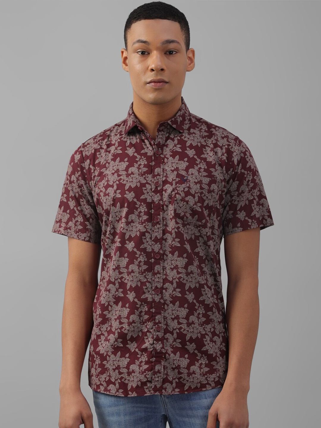 

Allen Solly Floral Printed Pure Cotton Casual Shirt, Maroon