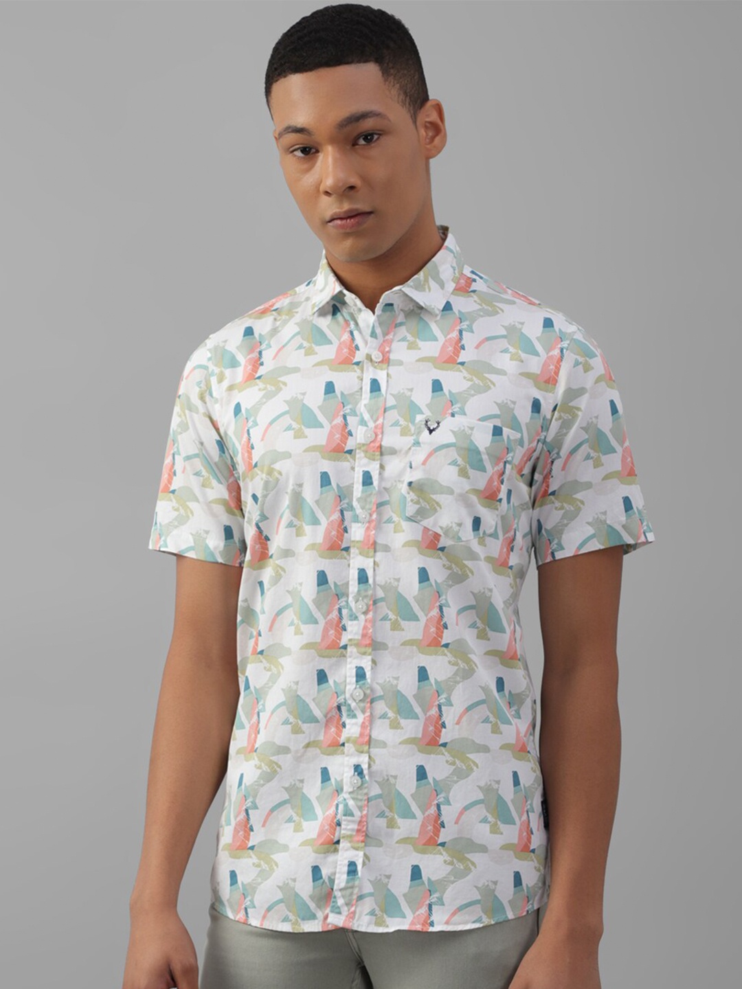 

Allen Solly Floral Printed Pure Cotton Casual Shirt, White