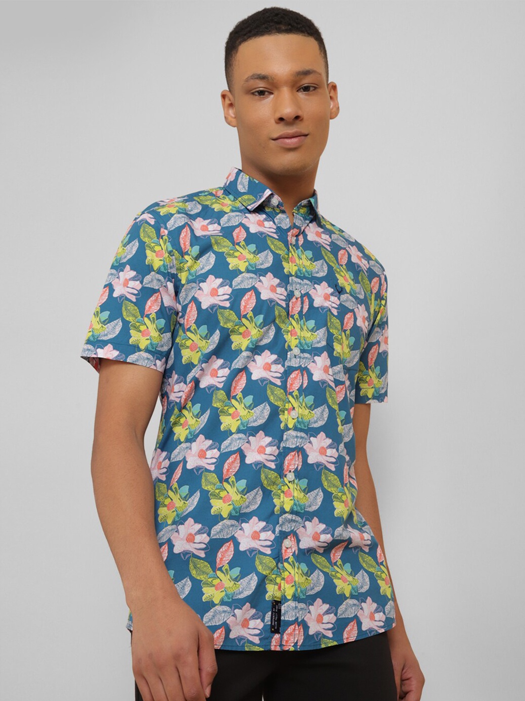 

Allen Solly Floral Printed Pure Cotton Casual Shirt, Blue