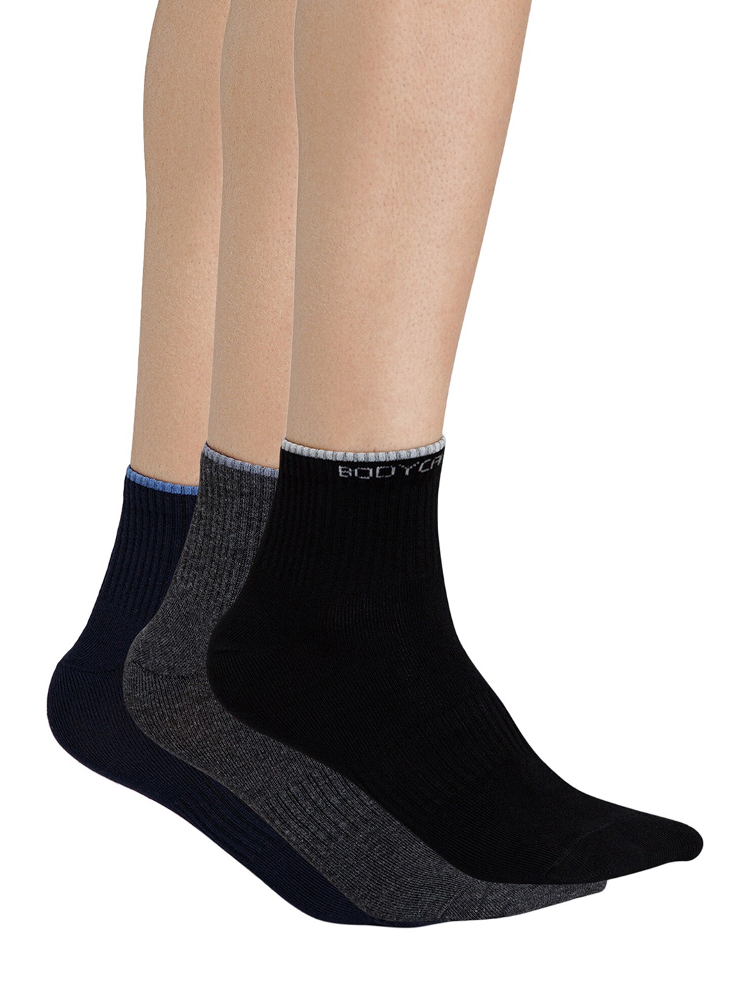 Bodycare Men Pack Of 3 Assorted Cotton Above Ankle Length Socks