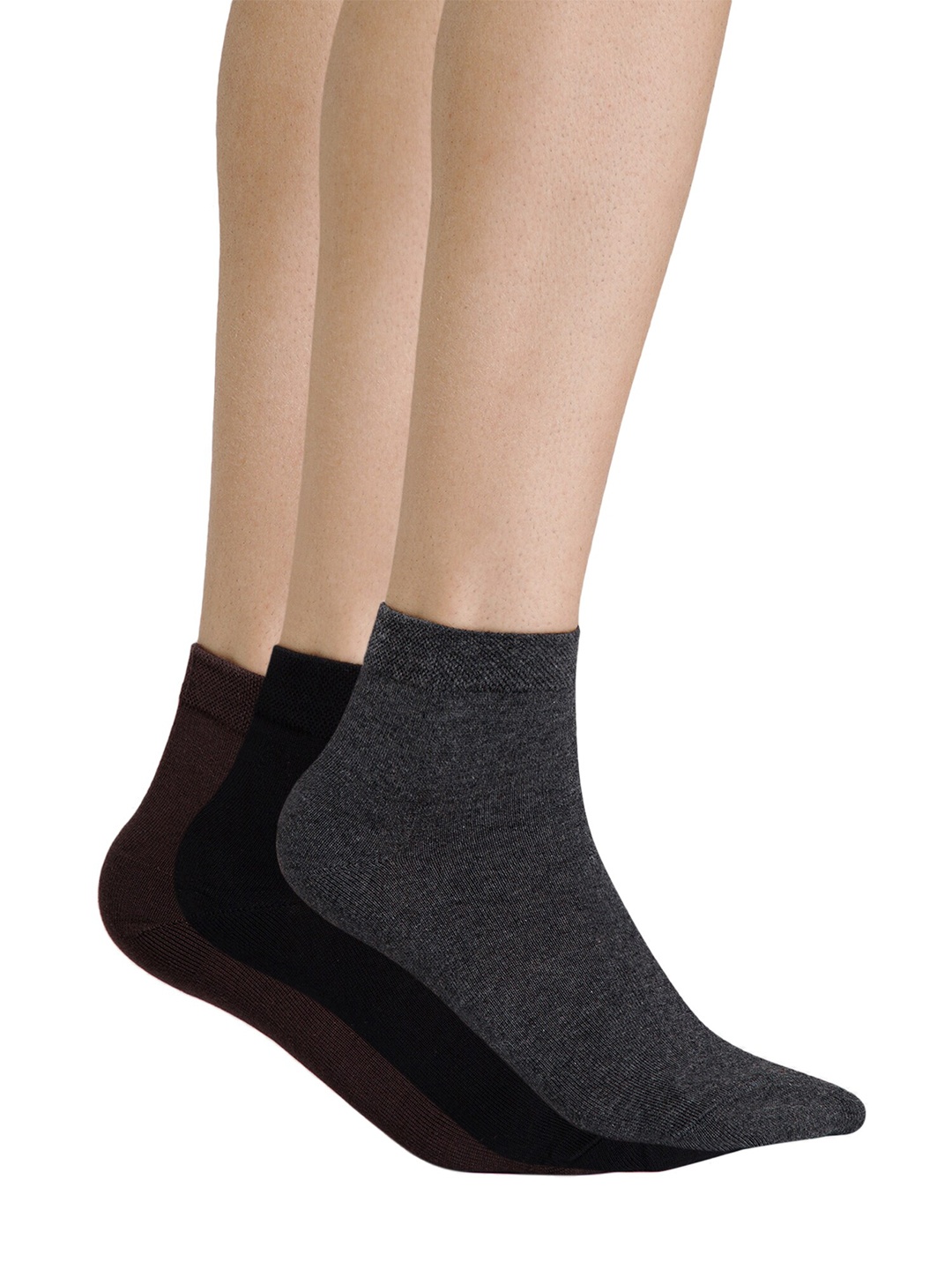 Bodycare Men Pack Of 3 Assorted Cotton Ankle Length Socks