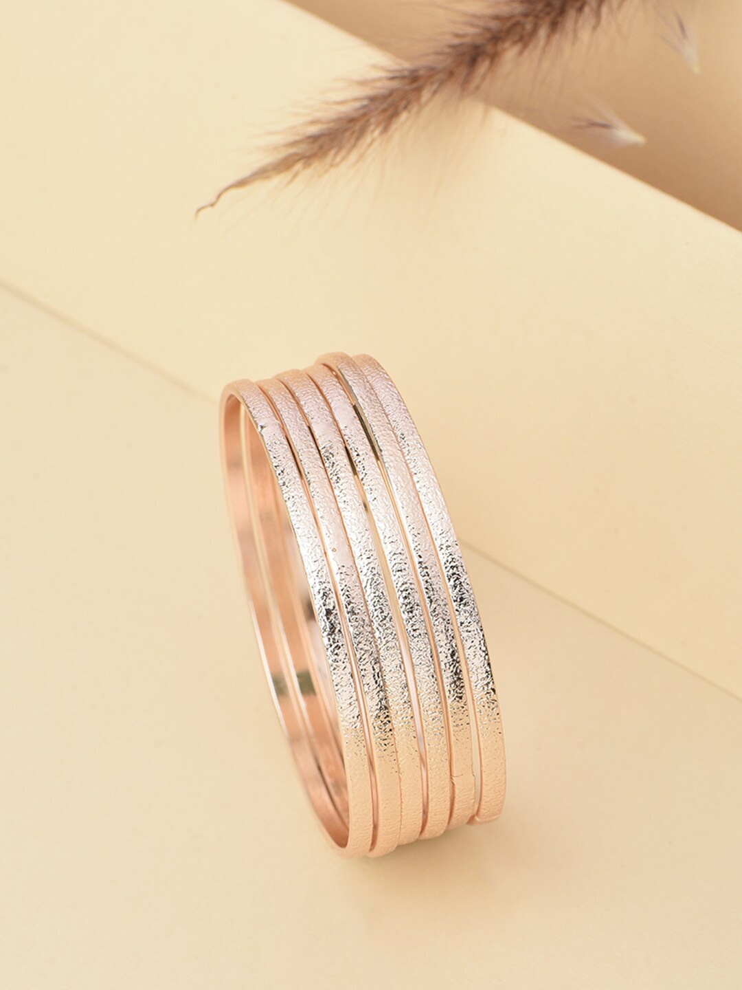 

ToniQ Set Of 6 Rose Gold-Plated Bangles
