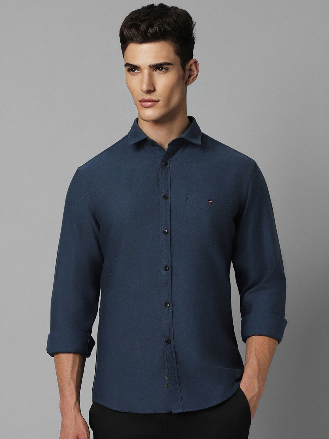 

Louis Philippe Sport Slim Fit Classic Cotton Casual Shirt, Navy blue
