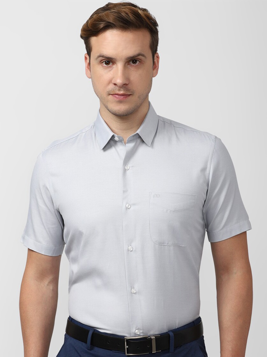

Peter England Spread Collar Formal Shirt, Grey
