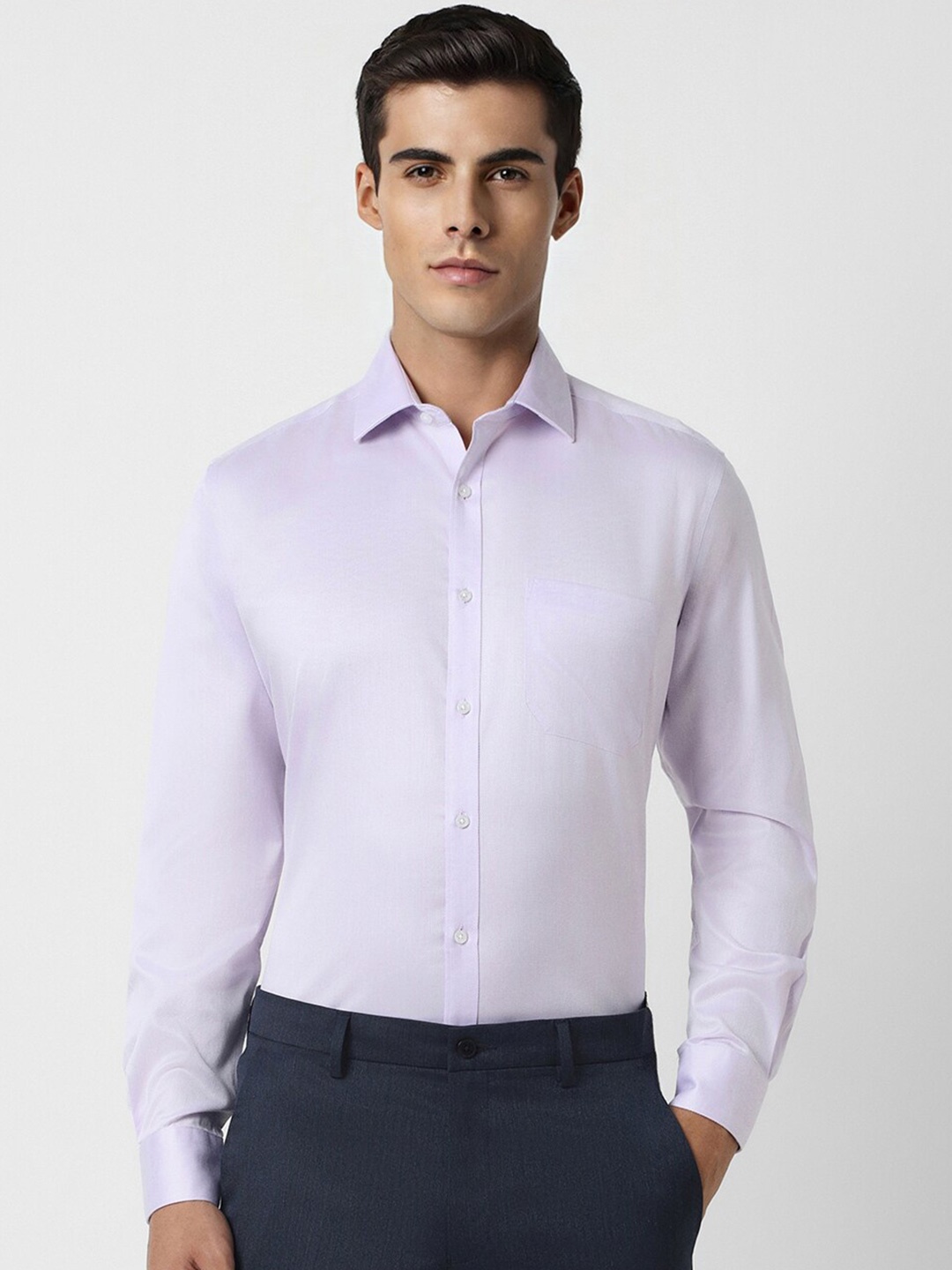 

Van Heusen Regular Fit Pure Cotton Formal Shirt, Purple