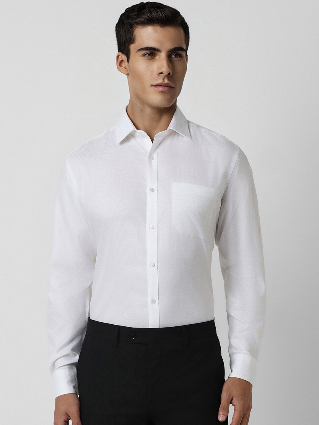

Van Heusen Textured Pure Cotton Formal Shirt, White