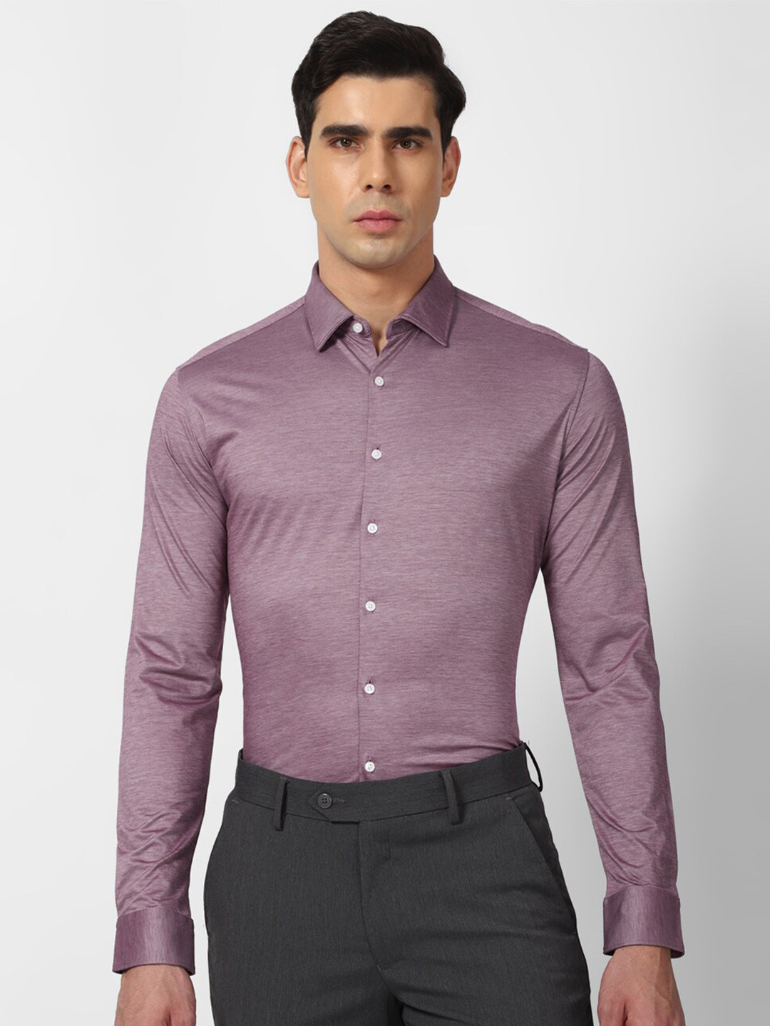 

Van Heusen Move Labs Slim Fit Stretchable Spread Collar Cotton Stain Resistant Anti Bacterial Casual Shirt, Purple