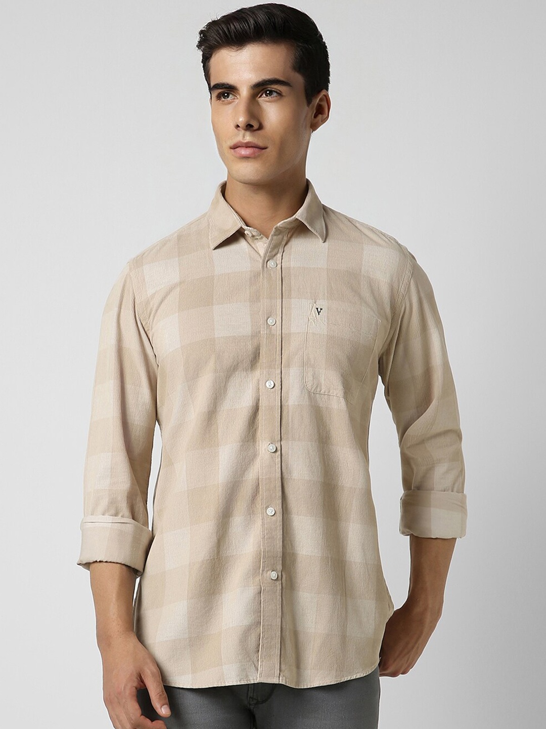 

Van Heusen Sport Checked Slim Fit Pure Cotton Shirt, Beige