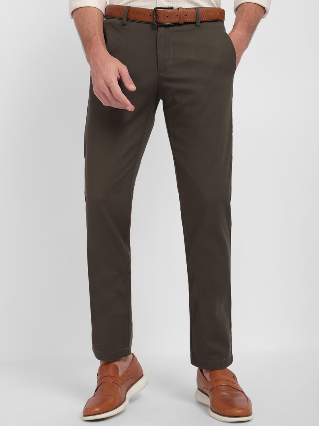 

Allen Solly Men Slim Fit Mid-Rise Regular Trousers, Brown